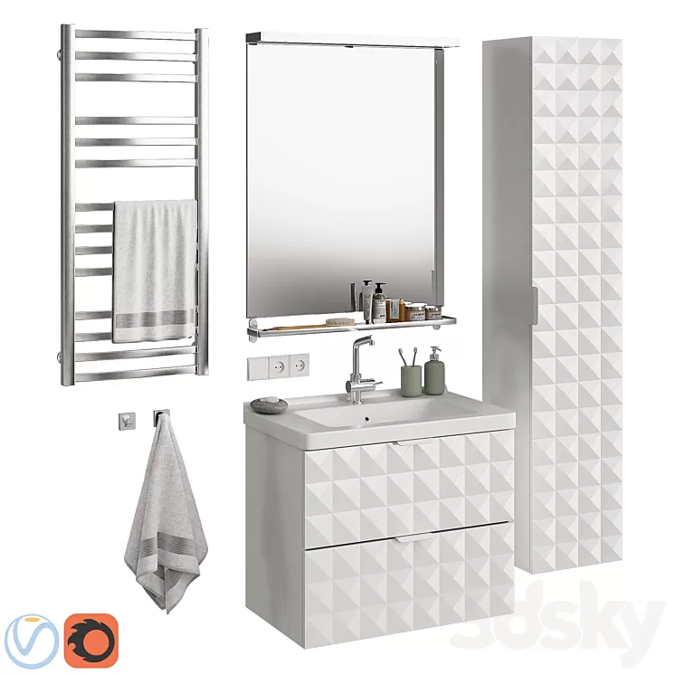 Ikea Godmorgon set 4 3D Model