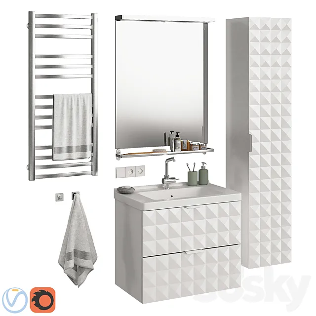 Ikea Godmorgon set 4 3DModel