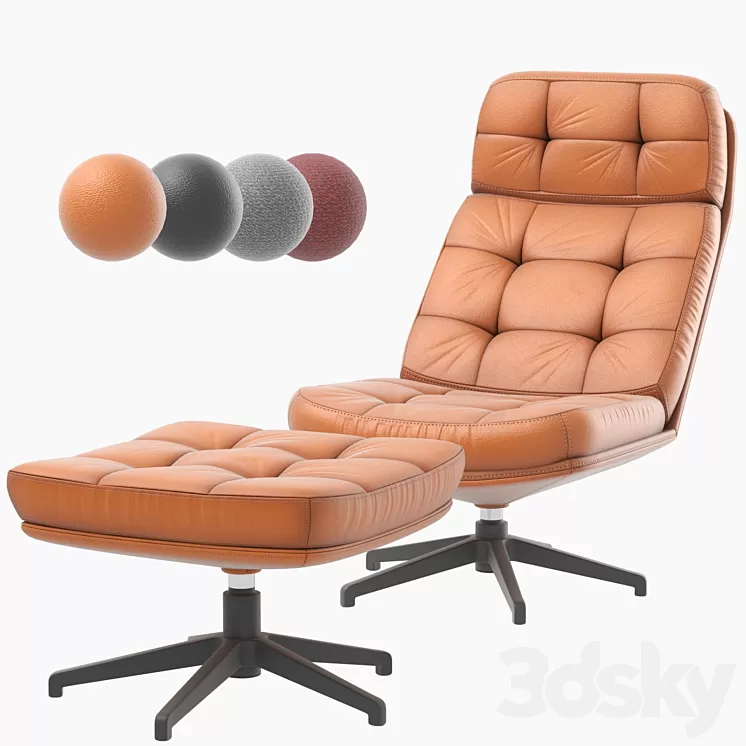 IKEA HAVBERG armchair and ottoman 3D Model Free