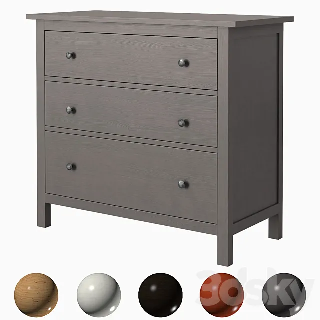 IKEA HEMNES 3-drawer chest 3DModel