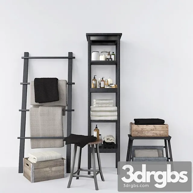 Ikea Hemnes and Vilto Bathroom Set 3D Model Free