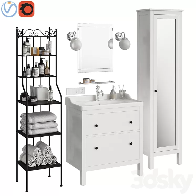 Ikea Hemnes bathroom 3D Model