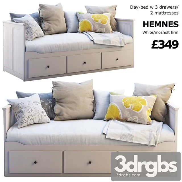 Ikea Hemnes Bed 2 2 3D Model Free