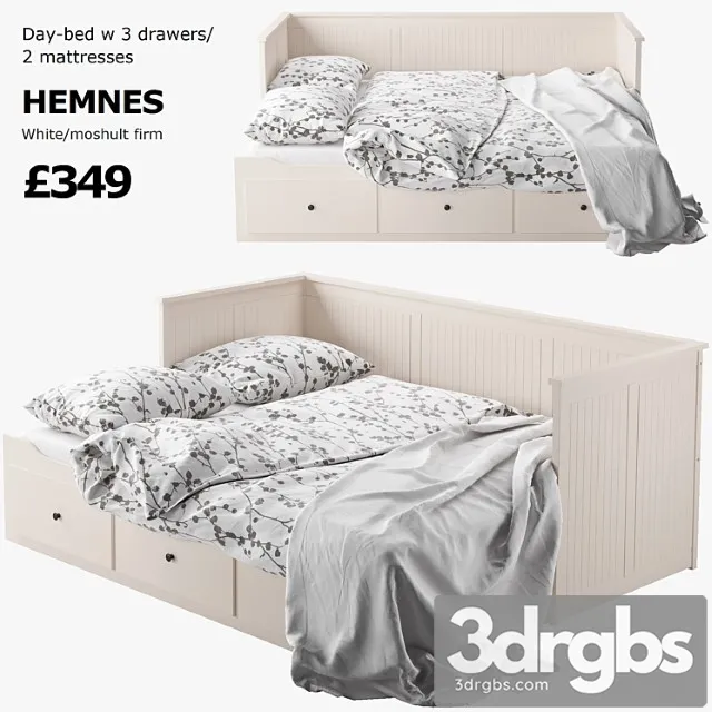 Ikea Hemnes Bed 2 3D Model Free