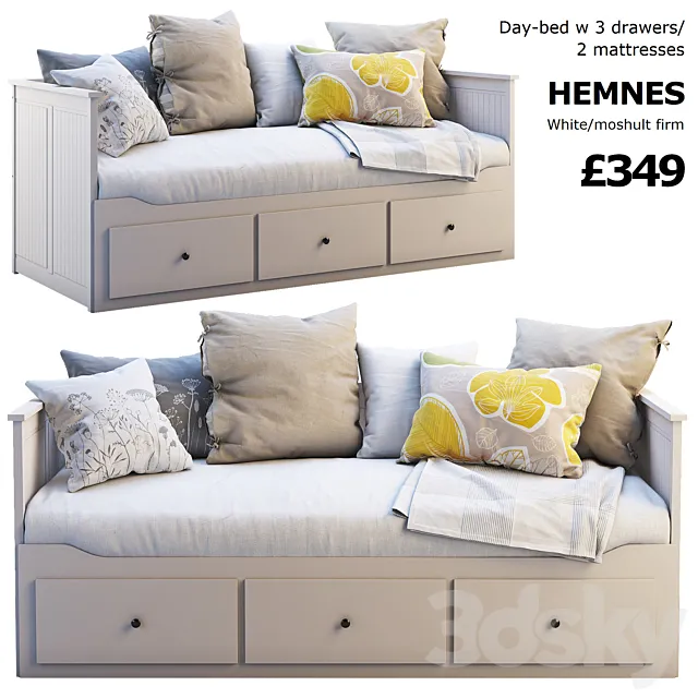 Ikea Hemnes bed 2 3D Model