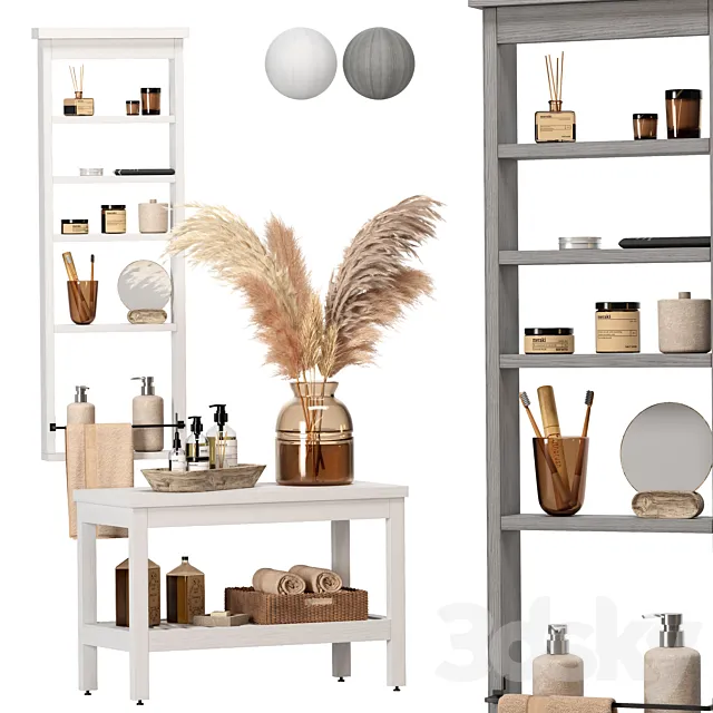 IKEA HEMNES bench set 3D Model