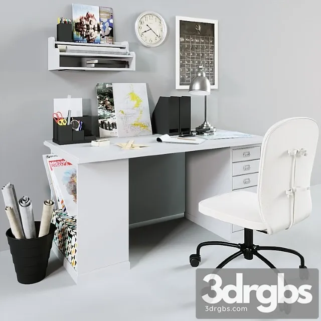 Ikea home office 2 3D Model Free