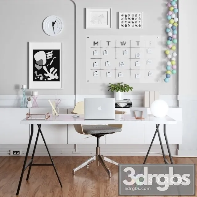Ikea Home Office 3D Model Free