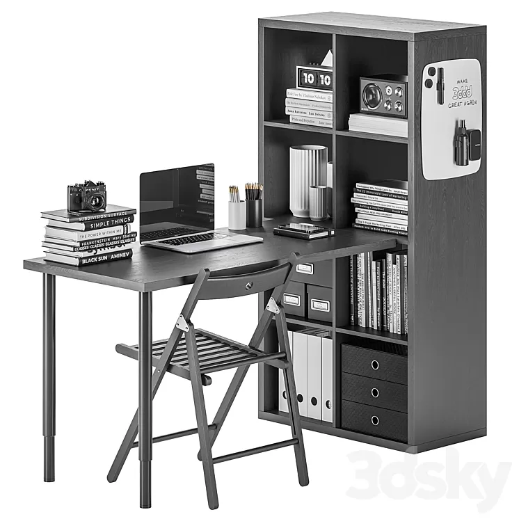 IKEA KALLAX / LAGKAPTEN Workplace 3D Model Free