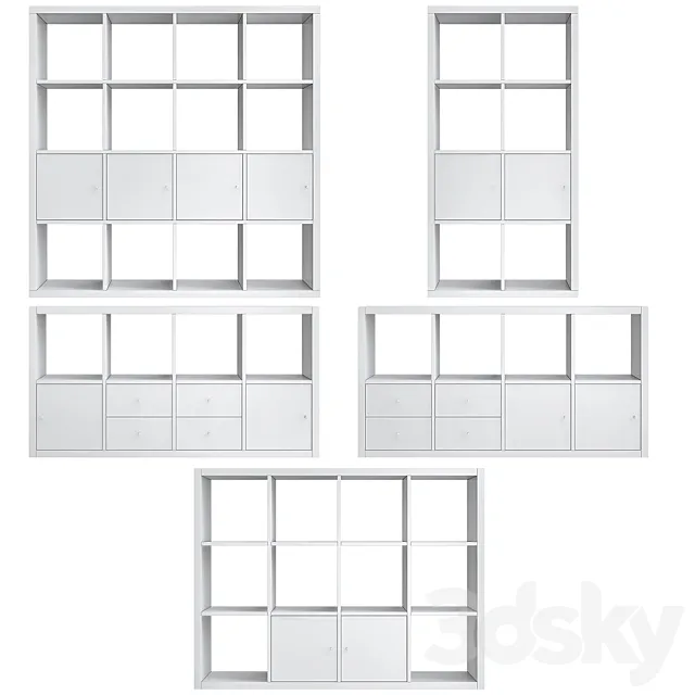Ikea Kallax Set 3D Model