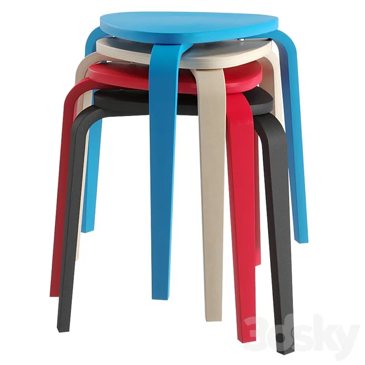 IKEA KURRE Stool 3D Model Free