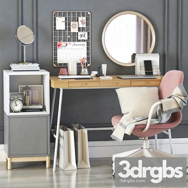 Ikea lillasen dressing table and workplace 2 3D Model Free