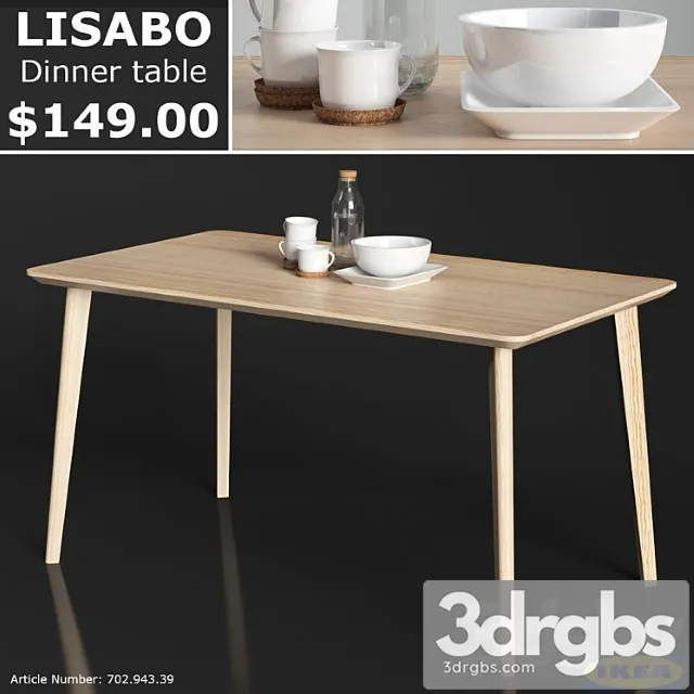 Ikea Lisabo Dinner Table 3D Model Free
