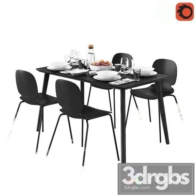 Ikea Lisabo Svenbertil Table and Chair 3D Model Free