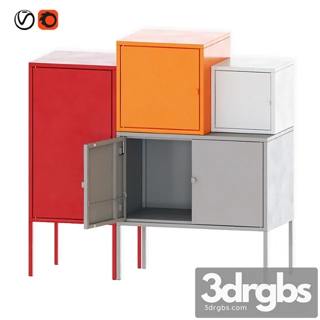 Ikea lixhult storage combination 2 3D Model Free
