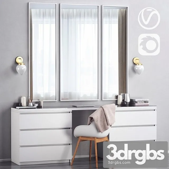 Ikea malm dressing table 2 3D Model Free