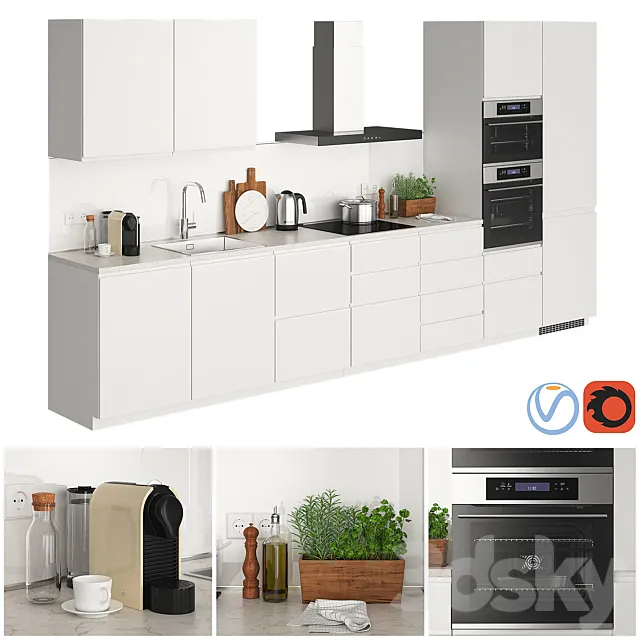 Ikea Metod Voxtorp Glossy White 3D Model