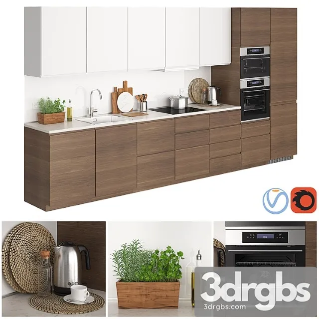 Ikea metod voxtorp walnut 3D Model Download