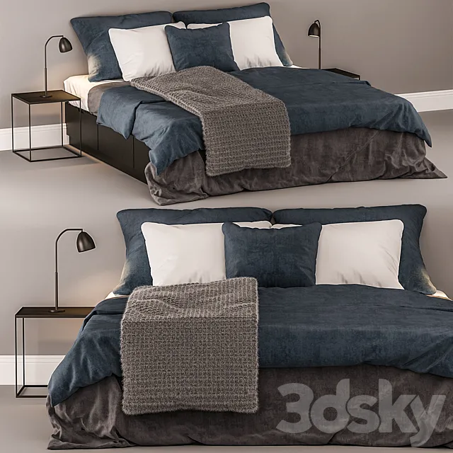 ikea nordli bed double 2 3DModel
