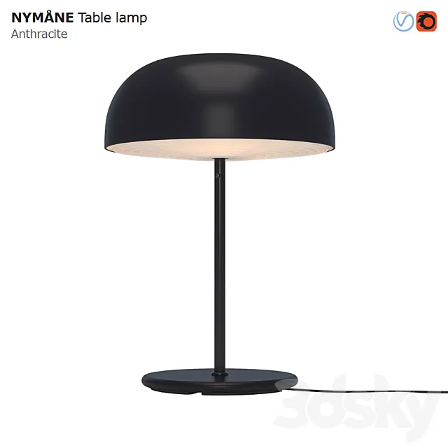 IKEA NYMANE Table Lamp Anthracite 3D Model