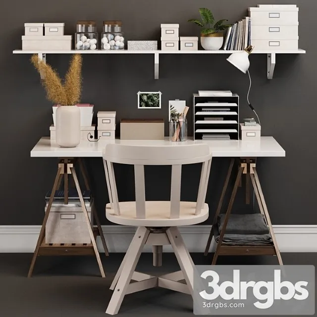 IKEA Office Workplace 1 3D Model Free