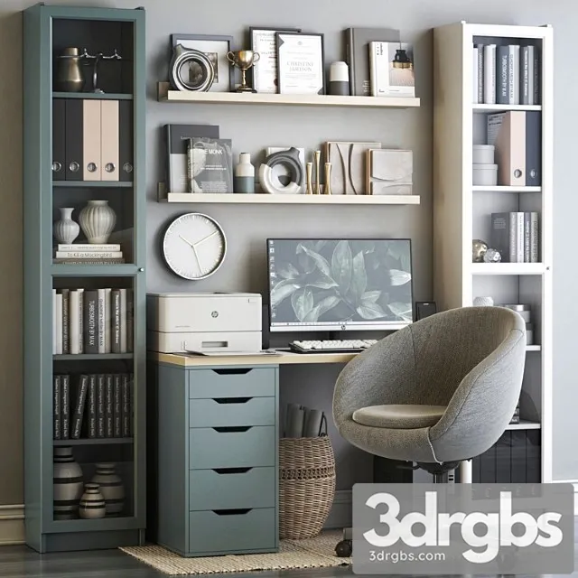 Ikea office workplace 105 2 3D Model Free