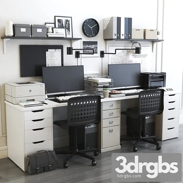IKEA Office Workplace 11 3D Model Free