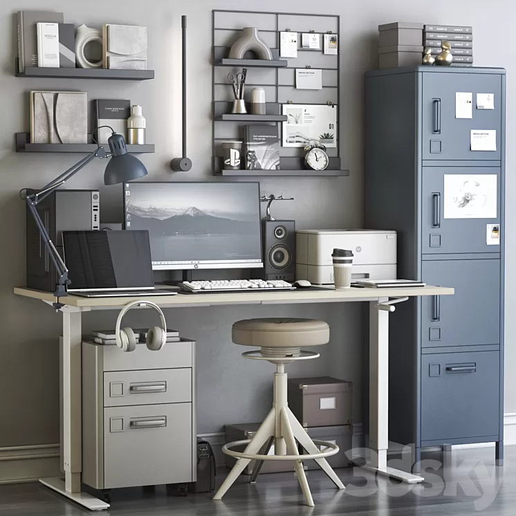IKEA office workplace 114 3D Model