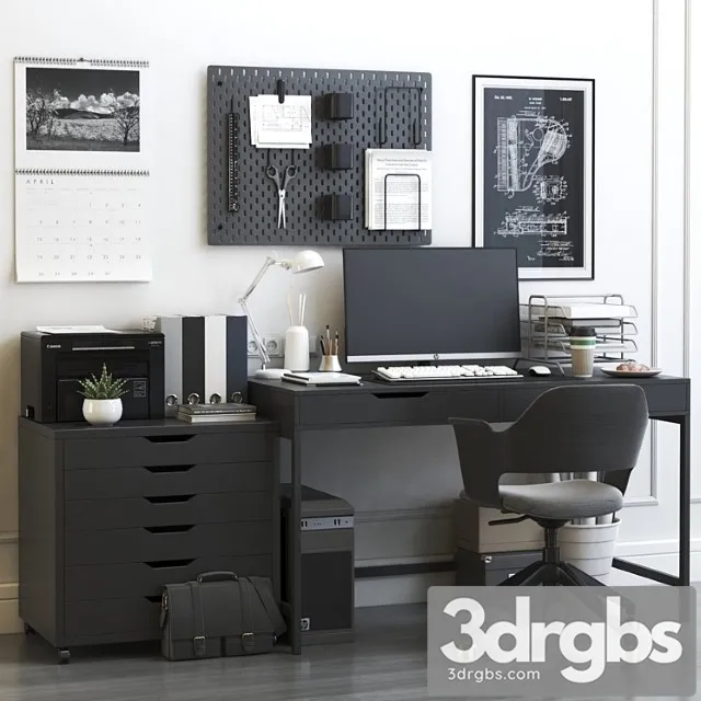 IKEA Office Workplace 15 3D Model Free