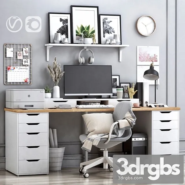 Ikea Office Workplace 19 3D Model Free