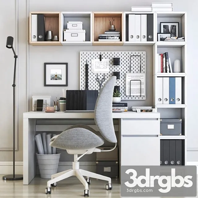 Ikea office workplace 22 2 3D Model Free