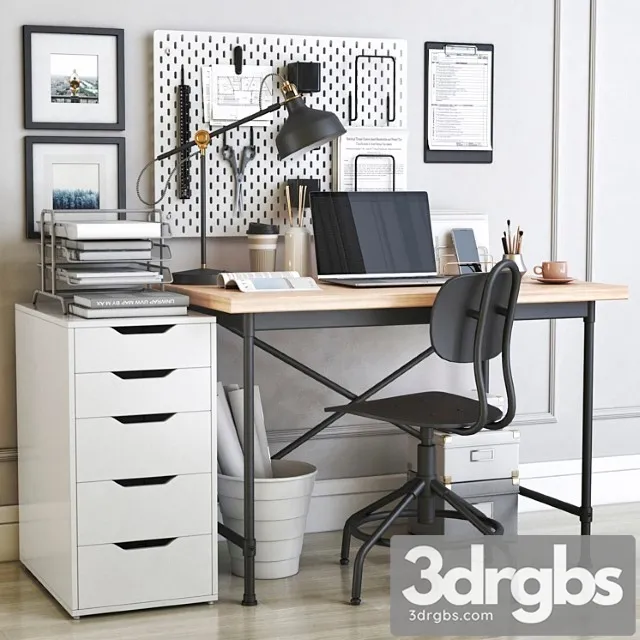 Ikea office workplace 32 2 3D Model Free
