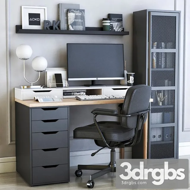 Ikea office workplace 36 2 3D Model Free