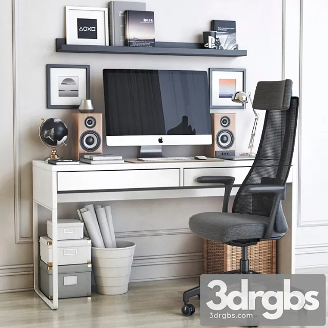 Ikea office workplace 37 2 3D Model Free