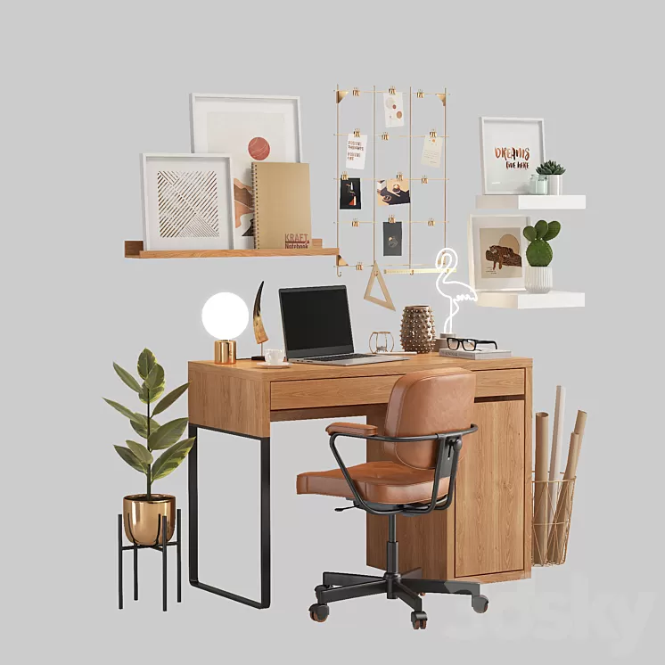 Ikea office workplace 3D Model