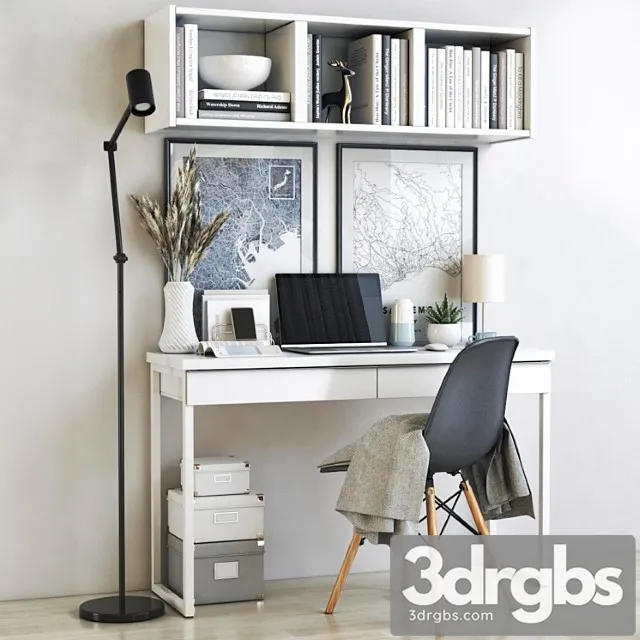 Ikea office workplace 40 2 3D Model Free