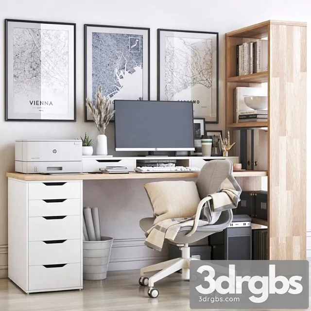 Ikea office workplace 41 2 3D Model Free