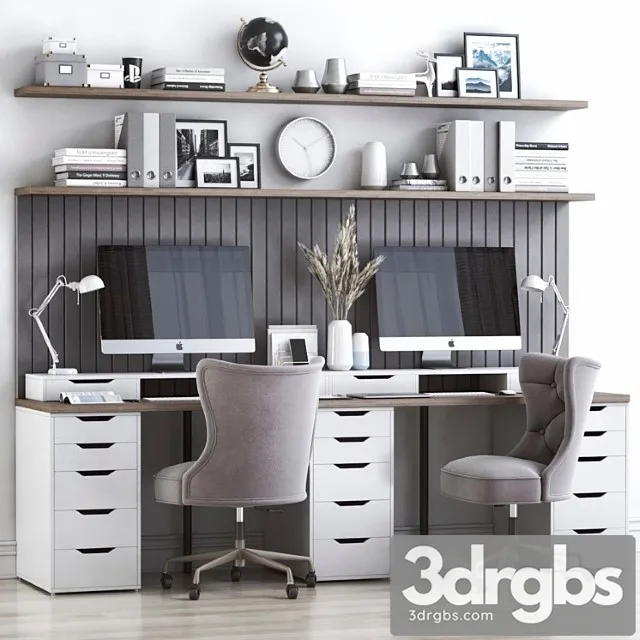 Ikea office workplace 45 2 3D Model Free