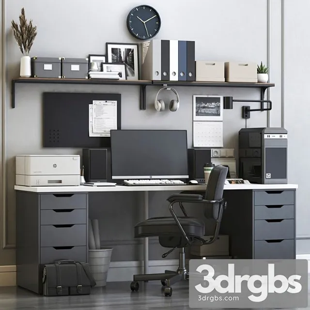 Ikea Office Workplace 5 3D Model Free