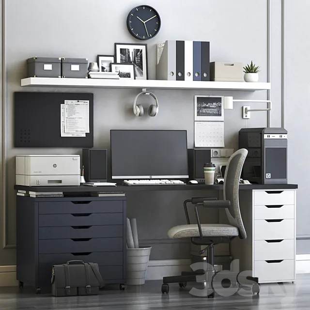 IKEA office workplace 6 3D Model