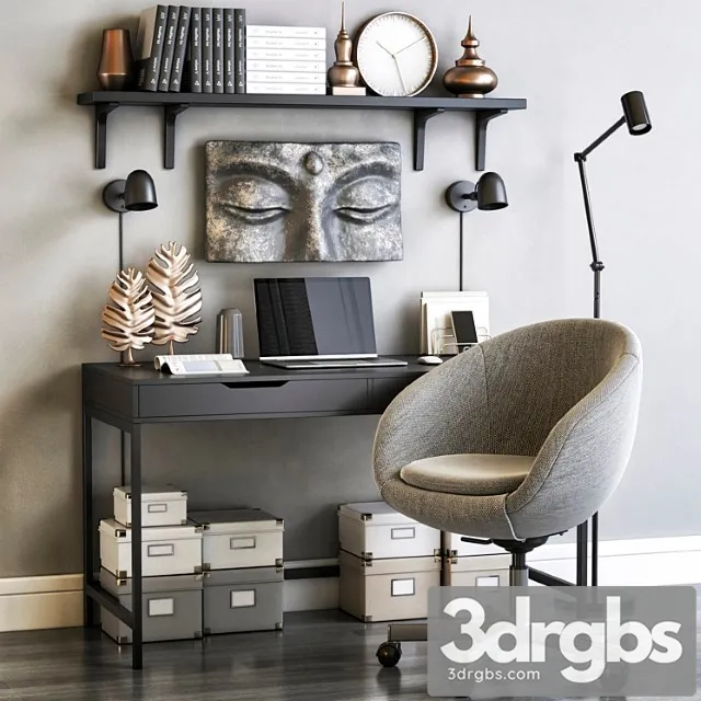 IKEA Office Workplace 82 3D Model Free