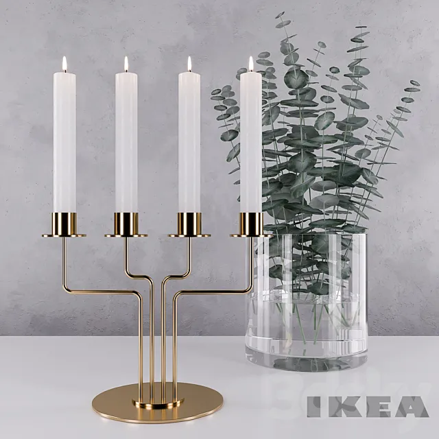 IKEA PARLBAND + Eucalyptus Perriniana 3D Model
