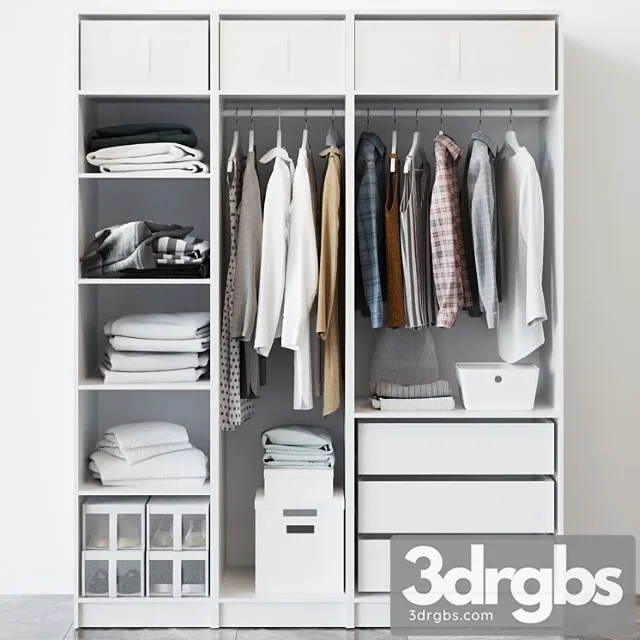 Ikea Pax Pax Wardrobe White 3D Model Free
