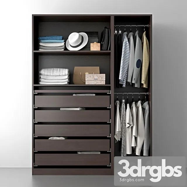 Ikea pax wardrobe 3D Model Free