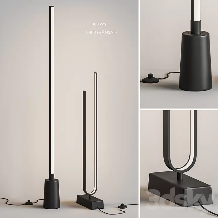 IKEA PILSKOTT OBEGRANSAD LED floor lamp 3D Model Free