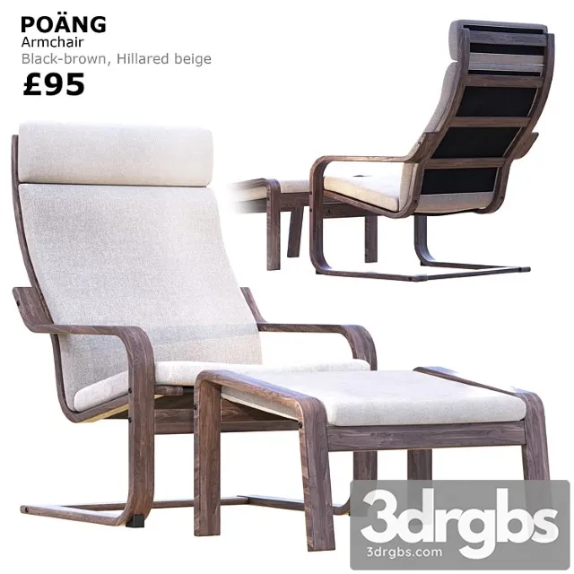 Ikea poang armchair 3D Model Free