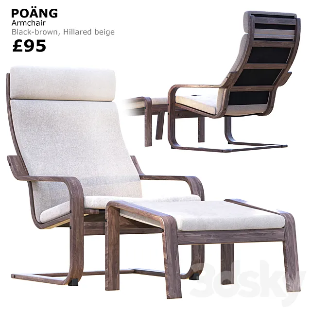 Ikea Poang Armchair 3D Model