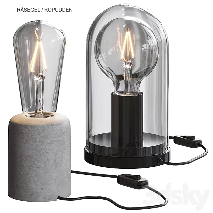 IKEA RÅSEGEL / ROPUDDEN Table lamp 3D Model