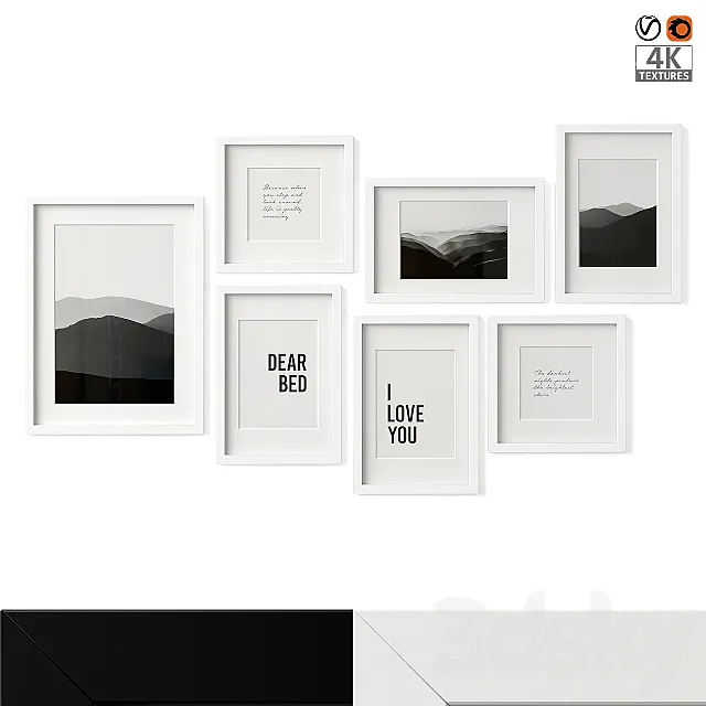 IKEA Ribba Poster Set 08 3D Model