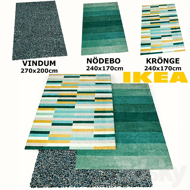 IKEA RUGS SET (VINDUM KRONGE NODEBO) 3D Model